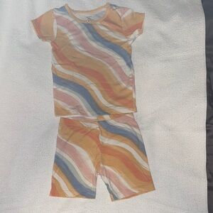 Carter's Colorful Wave Pajama Set - Orange, Blue, Pink